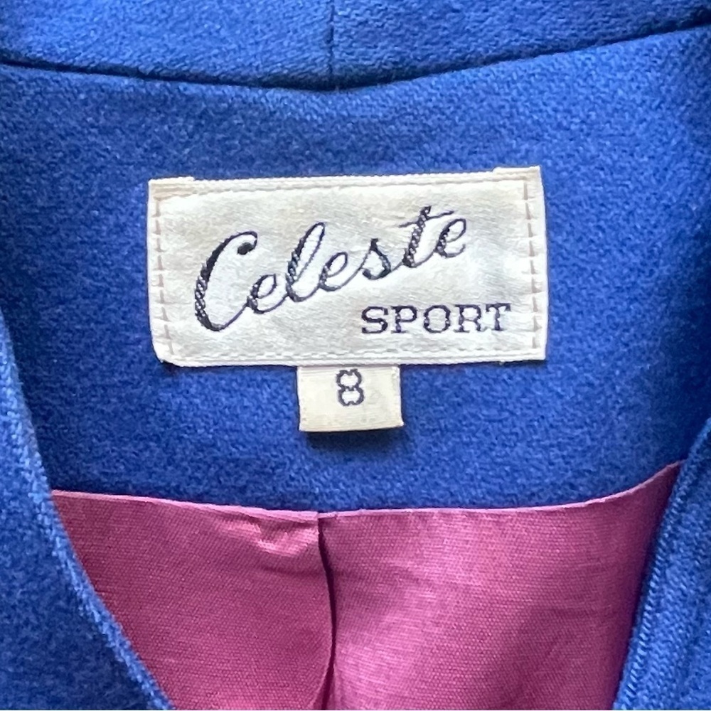 Vintage Celeste Sport Blue Open Blazer 100% Wool Women’s 8 - Picture 5 of 12
